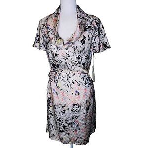 NWT COREY LYNN CALTER Silk Multicolored Printed Mini Cocktail Dress Size:2